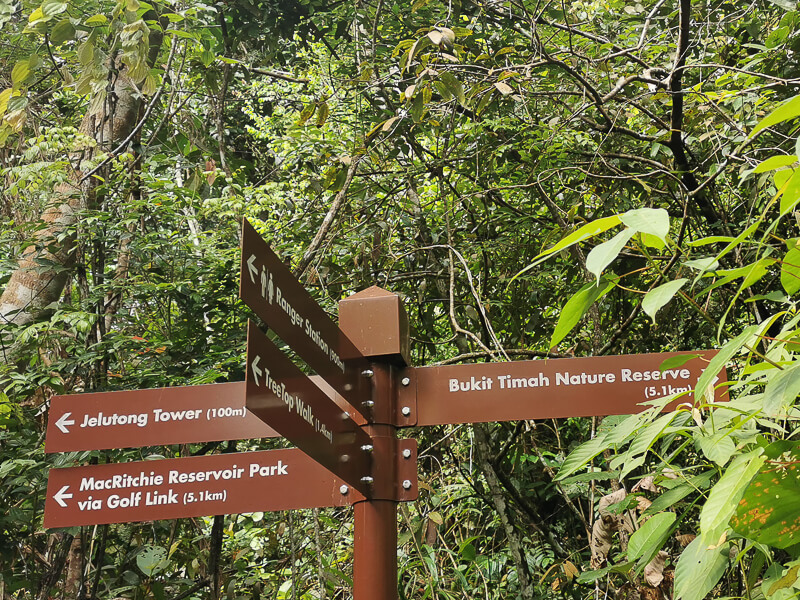 MacRitchie Reservoir to Bukit Timah Nature Reserve - Sign board