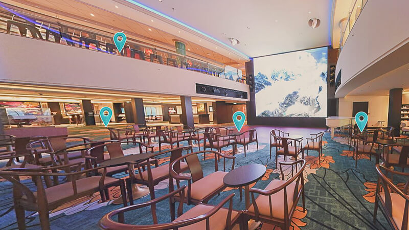 World Dream Cruise to Nowhere Review - Activities - Cinema at Sea Lobby