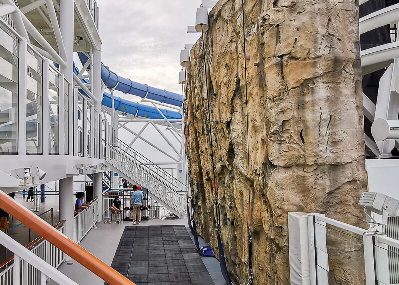 World Dream Cruise to Nowhere Review - Activities - Rock Climbing Wall