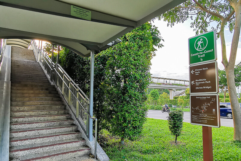 Coast to Coast Trail Singapore - Checkpoint Guide - CP4 to CP5 (2) - Stairs to overhead bridge over Lornie Highway