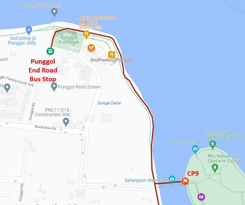 Coast to Coast Trail Singapore - Checkpoint Guide - CP9 to Bus Stop Punggol Road End