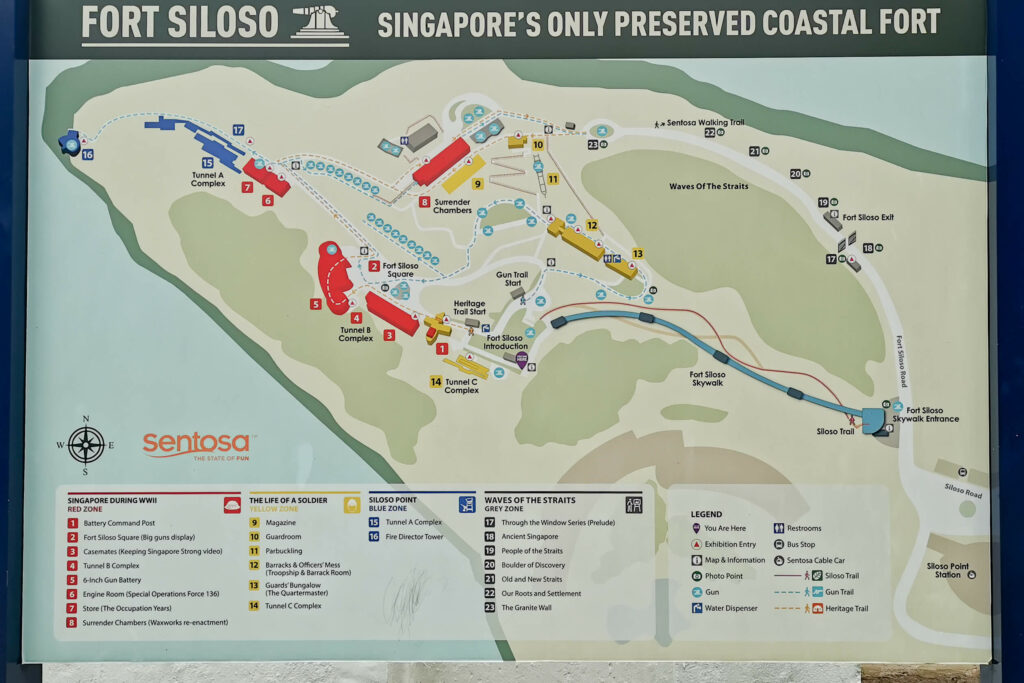 Fort Siloso and Skywalk at Sentosa Singapore - Map