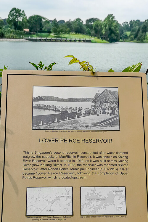 Lower Peirce Reservoir Singapore - History