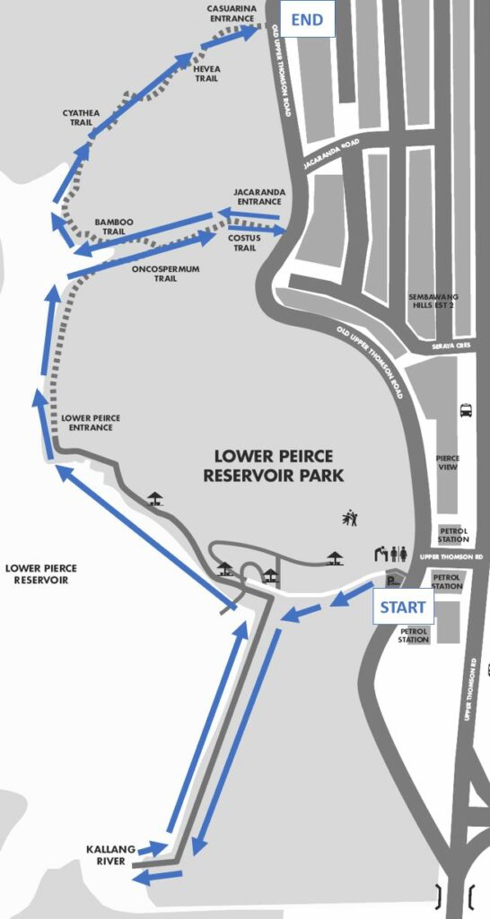 Lower Peirce Reservoir - Suggested Route 1