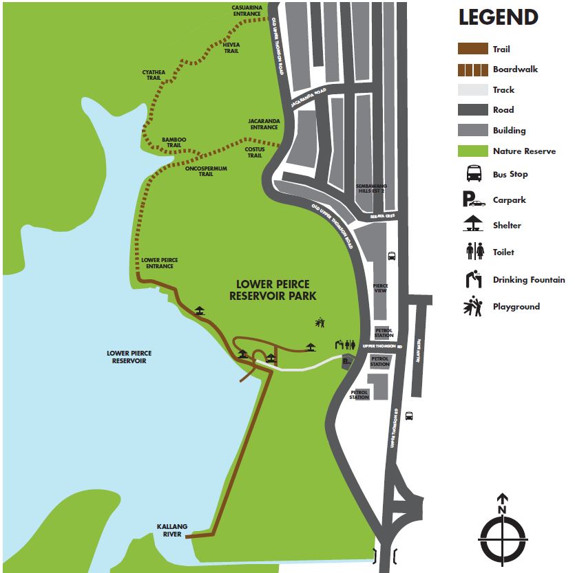 Lower Peirce Reservoir - Trail Map