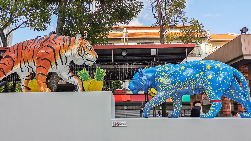 CNY 2022 Chinese New Year Light Up at Chinatown Singapore - Tiger Sculptures