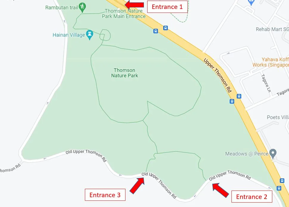 Thomson Nature Park - Entrance Map