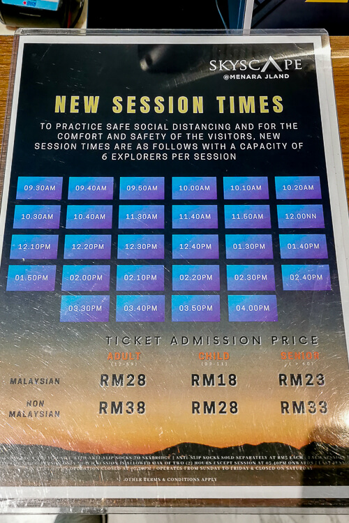 Skyscape at Menara JLand Johor Bahru - Timeslot and Price