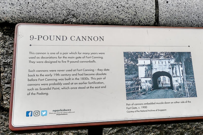 History of 9-Pound Cannon at Fort Canning Park