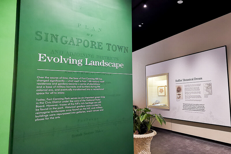 Evolving Landscape section at Fort Canning Centre Heritage Gallery