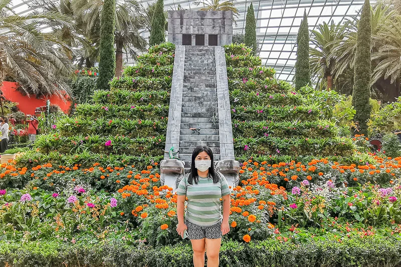 Hanging Gardens Mexican Roots at Flower Dome, Gardens by the Bay - Chichén Itzá Pyramid