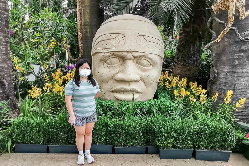 Hanging Gardens Mexican Roots at Flower Dome, Gardens by the Bay - Olmec Head