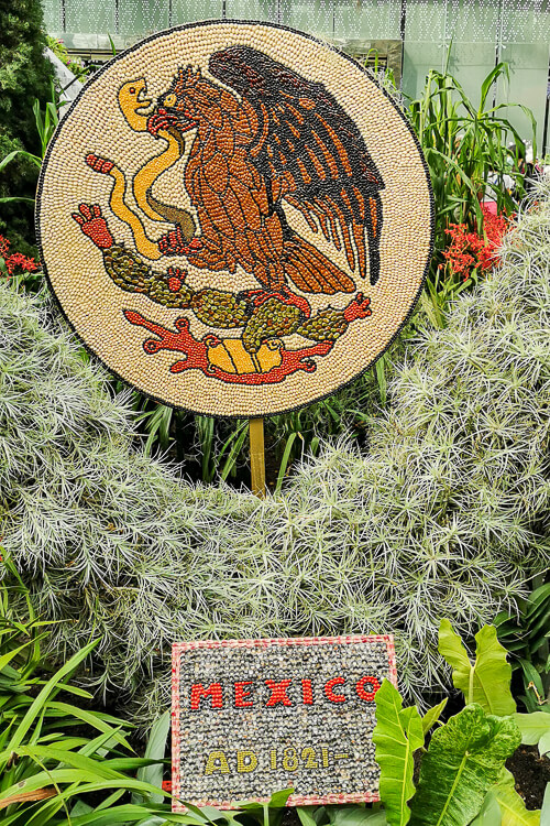 Hanging Gardens Mexican Roots at Flower Dome, Gardens by the Bay - Seed Mosaics