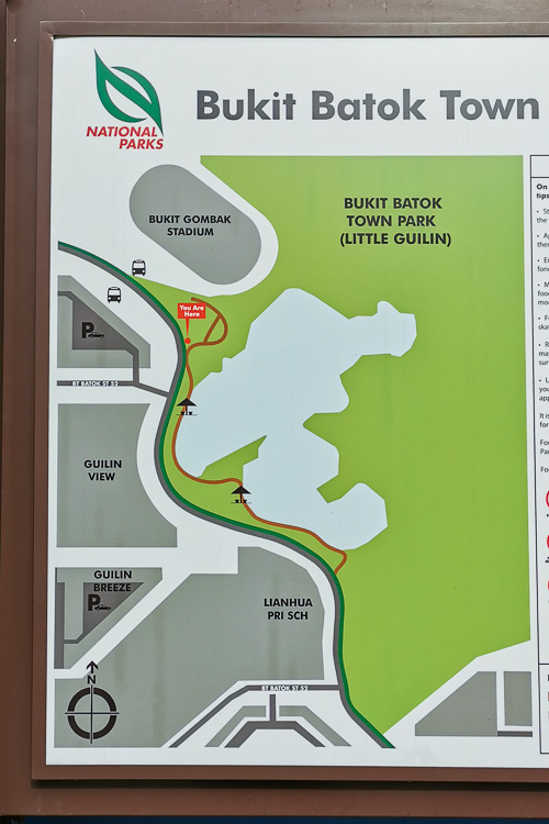 Singapore Little Guilin Bukit Batok Town - Map