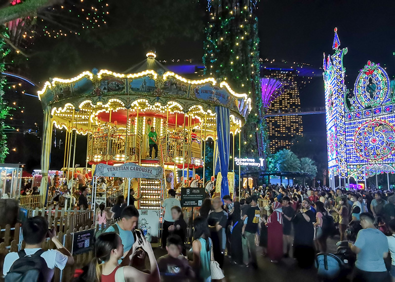 Singapore Christmas Wwonderland 2022 at Gardens by the Bay - St Nick Square - Double Storey Carousel