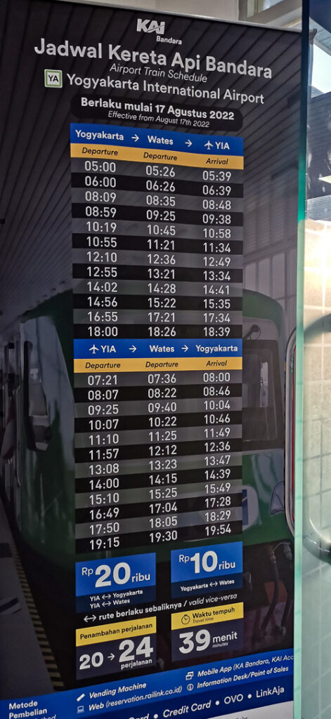 Yogyakarta Airport Train - Schedule