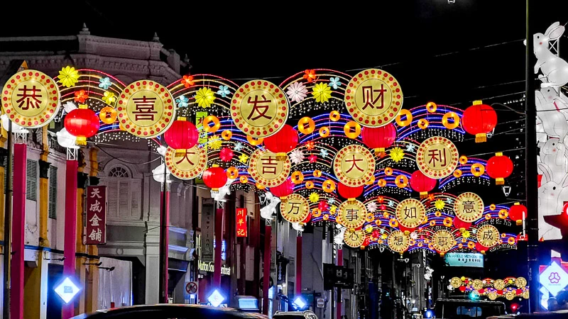 Chinatown Chinese New Year 2023 - Street Light Up and Decoration at South Bridge Road