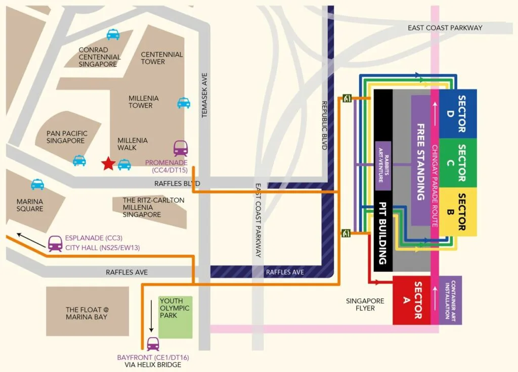 Chingay Parade 2023 - Route Map