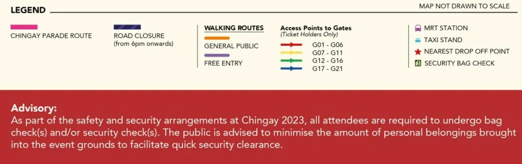 Chingay Parade 2023 - Route Map