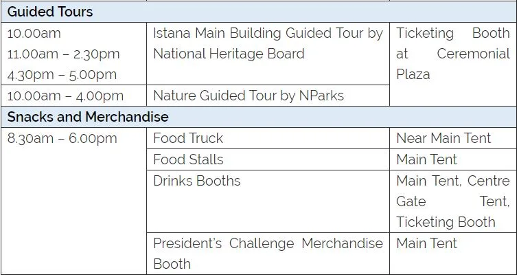 Istana Open House - Programme 