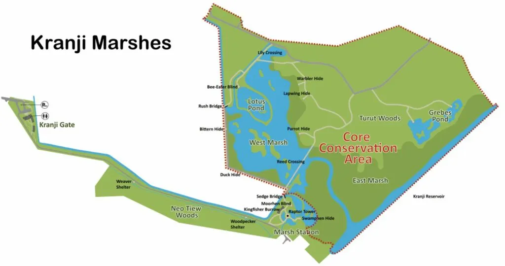 Kranji Marshes Singapore Map