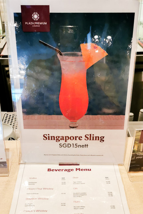 Plaza Premium Lounge Singapore Terminal 1 - Drink