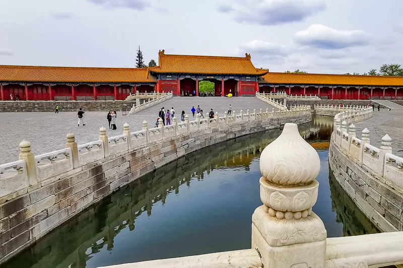 Forbidden City in Beijing China - Central Axis - Courtyard at Outer Court Before Gate of Supreme Harmony