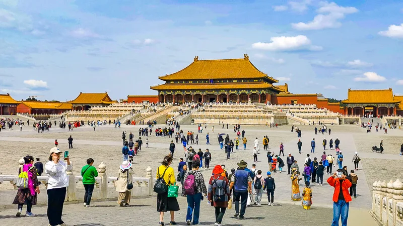 Forbidden City in Beijing China - Taihedian Square - Between Gate and Hall of Supreme Harmony