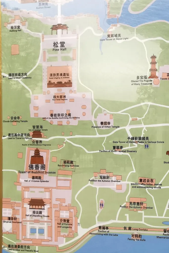 Summer Palace Beijing - Localized Map - Longevity Hill