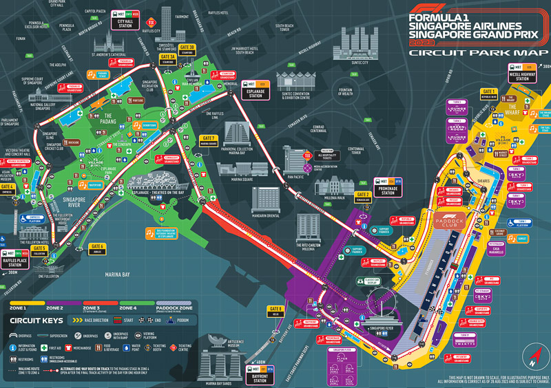 f1 singapore 2023 - circuit park map