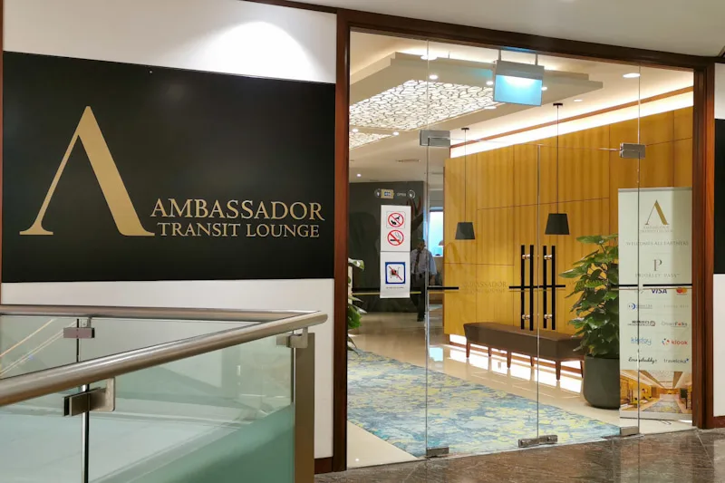 Ambassador Transit Lounge at Terminal 2 Review - Entrance
