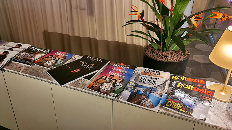 Magazines at Blossom Lounge, Terminal 4, Changi Airport