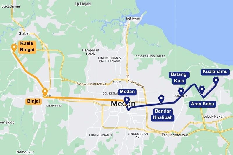 Kualanamu Airport Railink Map