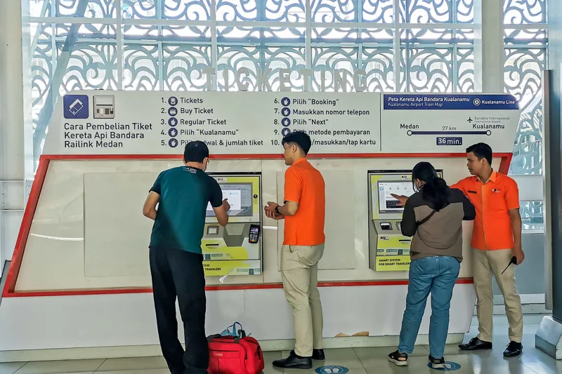 Medan Kualanamu Airport Rail Link - Ticket Counter at Medan City