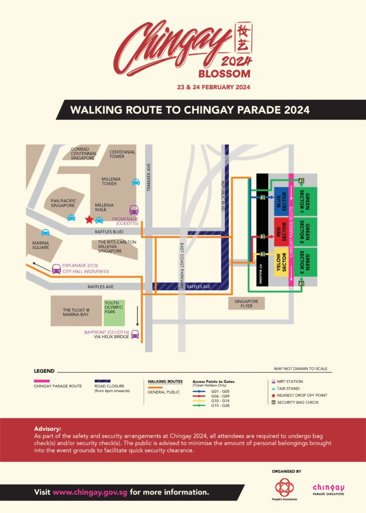 Chingay 2024 Walking Route Map