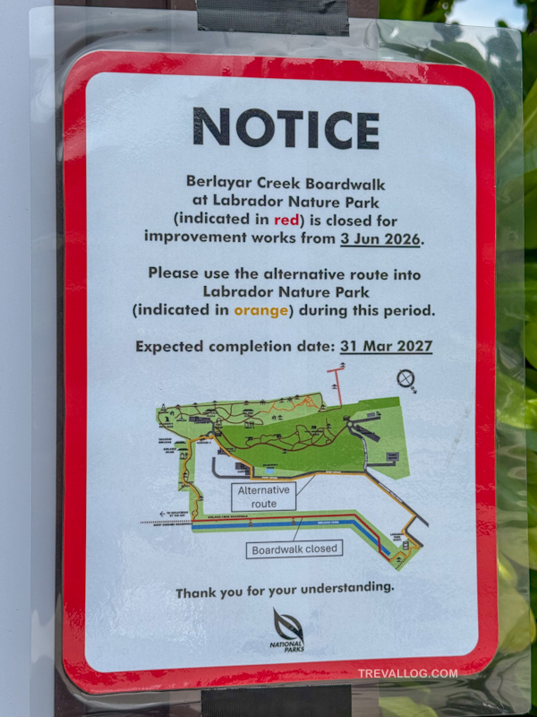 Labrador Nature Park - Berlayar Creek Boardwalk Closure Notice